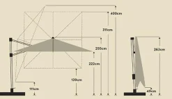 Ampelschirm Varioflex 300 x 300 cm