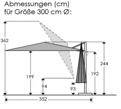 Ampelschirm Rhodos Junior ø 300 cm