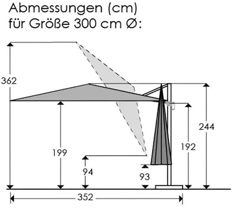 Ampelschirm Rhodos Junior ø 300 cm