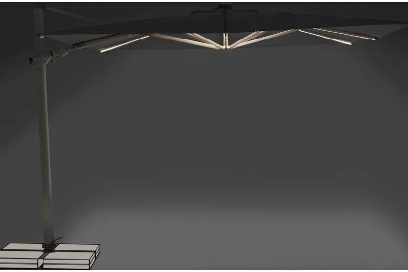 Ampelschirm Varioflex LED 300 x 300 cm