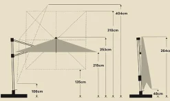 Ampelschirm Varioflex LED 300 x 300 cm