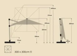 Ampelschirm Varioflex 300 x 300 cm