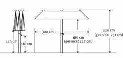 Balkonschirm Salerno 300 x 150 cm