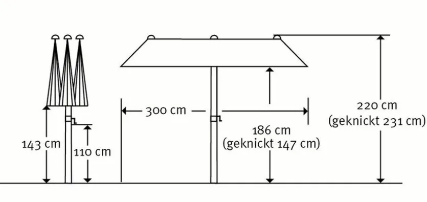 Balkonschirm Salerno 300 x 150 cm