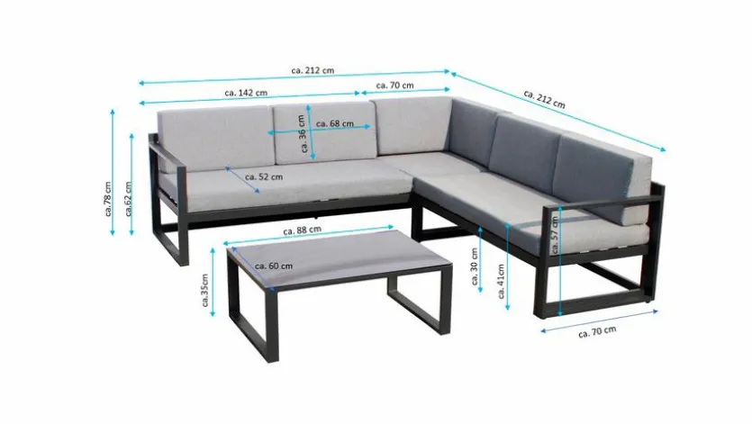 Ecklounge Cascano 3tlg.