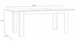 Esstisch Bohol 160/206,60 x 90,20 cm