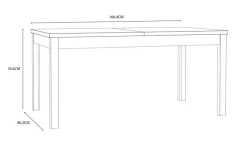 Esstisch Killarney 160/207 x 90 cm