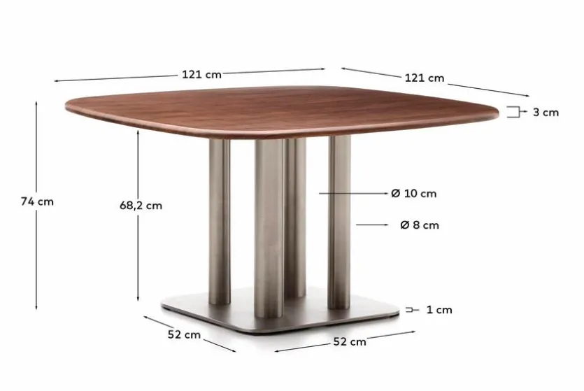 Esstisch Melvar 121 x 121 cm