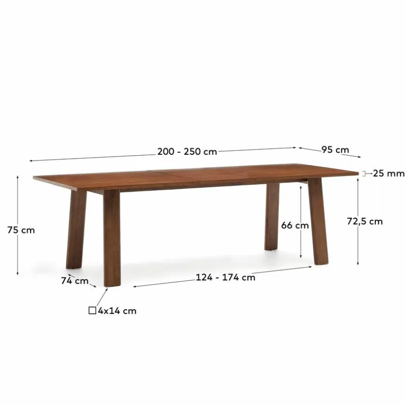 Esstisch mit Auszug Arlen 220/ 250 x 95 cm