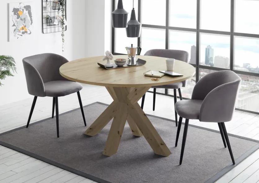 Esstisch mit Auszug Big System Ø 130/ 170 cm