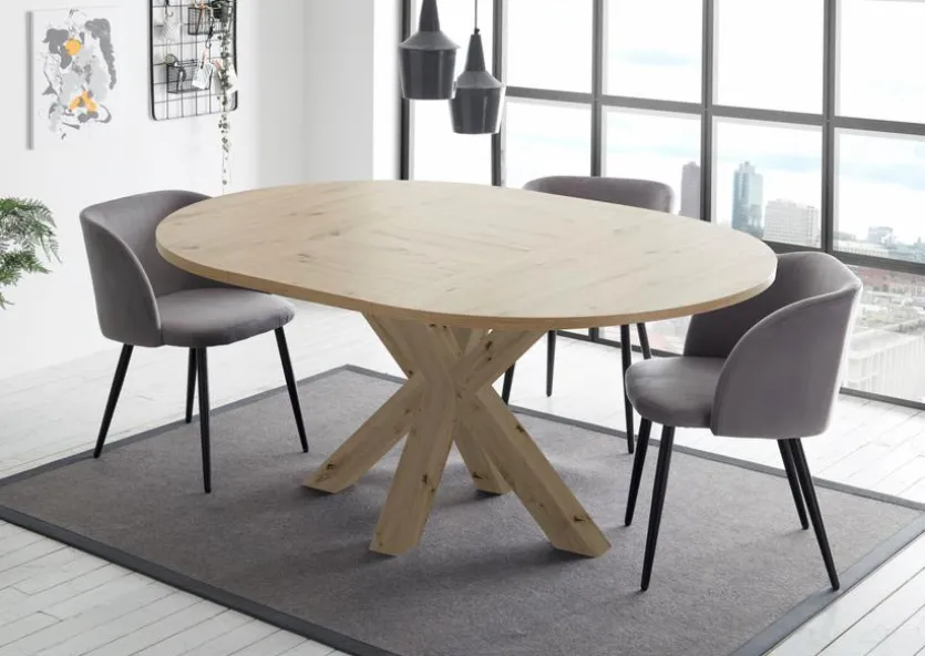 Esstisch mit Auszug Big System Ø 130/ 170 cm