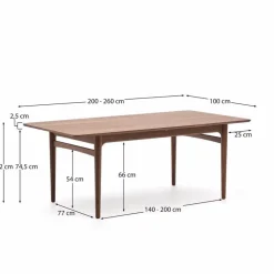 Esstisch mit Auszug Elan 200/ 260 x 100 cm