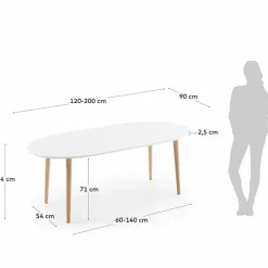 Esstisch mit Auszug Oakland 120/200 x 90 cm