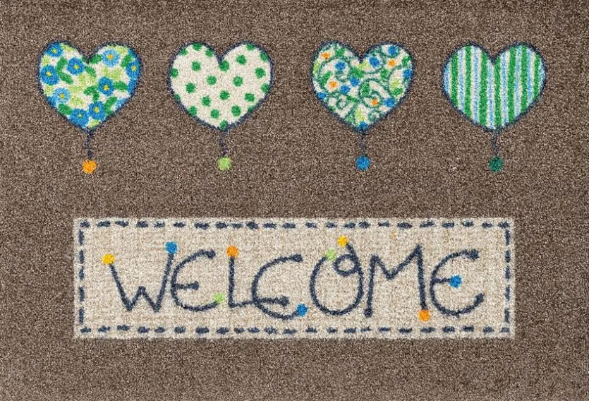 Fußmatte Welcome Hearts 50 x 75 cm