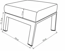 Gartenhocker Deluxe Lounge Alu