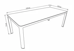 Gartentisch Luca 220x100cm, Aluminium