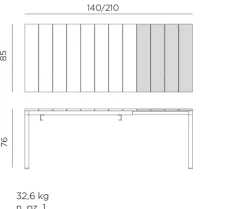 Gartentisch ausziehbar Rio 140/210 x 85cm
