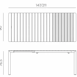 Gartentisch ausziehbar Tevere 147 cm