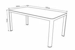 Gartentisch Luca 160x90 cm, Aluminium