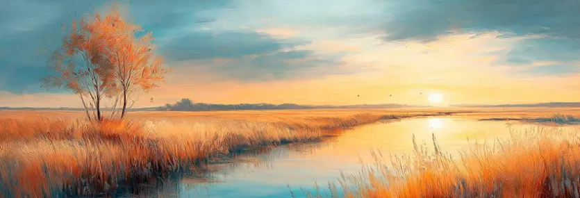 Glasbild 33 x 98 cm Atmospheric Landscape I