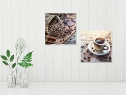Glasbild 20 x 40 cm Coffee IV 2tlg.