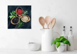 Glasbild 20 x 20 cm Herbs and Spices XVII