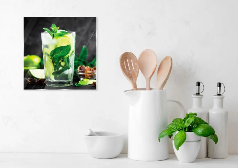 Glasbild 20 x 20 cm Mojito II