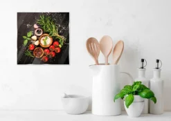 Glasbild 30 x 30 cm Tomatoes and Spices I