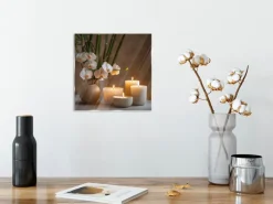 Glasbild 20 x 20 cm Warm Zen I