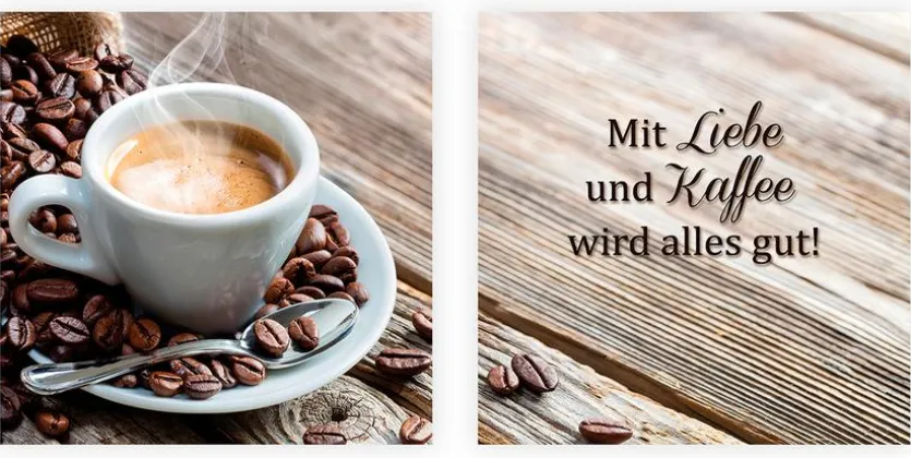 Glasbild 2tlg. Liebe und Kaffee