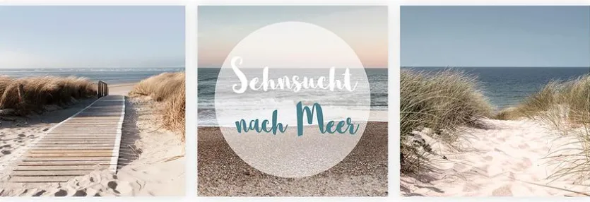 Glasbild 3tlg. Sehnsucht nach Meer