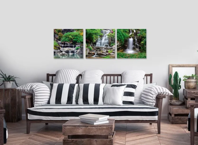 Glasbild 3tlg. Waterfall I