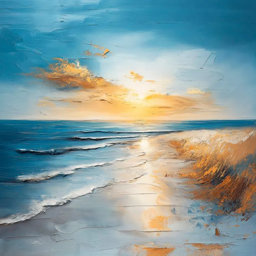 Glasbild 30 x 30 cm Atmospheric Beach II