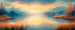 Glasbild 50 x 125 cm Atmospheric Landscape III