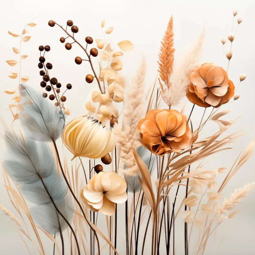 Glasbild 20 x 40 cm Boho Flowers III