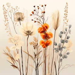 Glasbild 20 x 40 cm Boho Flowers III