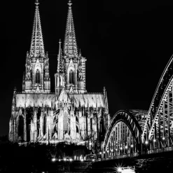 Glasbild 30 x 30 cm Cologne at Night I