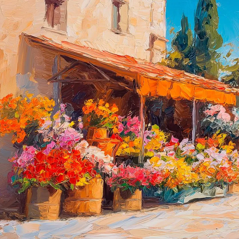 Glasbild 30 x 90 cm Flower Market