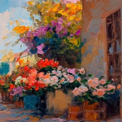 Glasbild 30 x 90 cm Flower Market