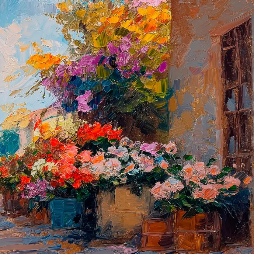 Glasbild 30 x 90 cm Flower Market