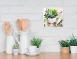 Glasbild 20 x 20 cm Fresh herbs II