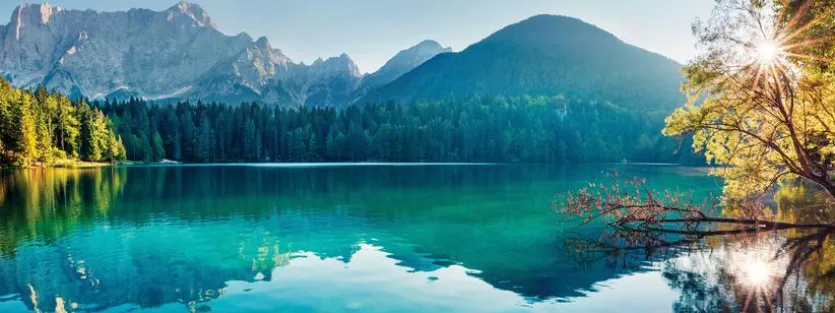 Glasbild 30 x 80 cm Fusine Lake