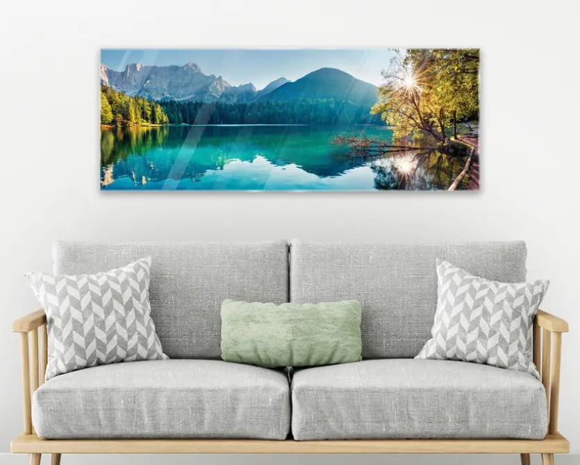 Glasbild 30 x 80 cm Fusine Lake