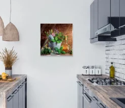 Glasbild 50 x 50 cm Herbs and spices XV