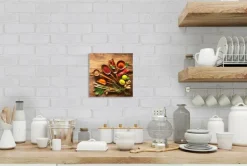 Glasbild 30 x 30 cm Herbs and spices