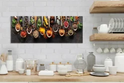 Glasbild 30 x 80 cm Herbs and spices