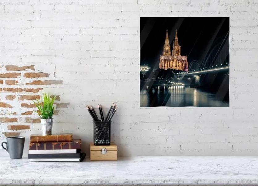 Glasbild 30 x 30 cm Kölner Dom X
