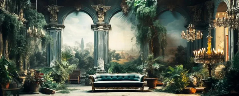 Glasbild 50 x 125 cm Lost Villa IX