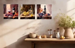 Glasbild 30 x 90 cm Wine Painted I 3tlg.