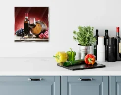 Glasbild 20 x 20 cm Wine Still Life II